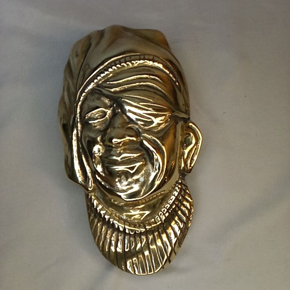 Solid Brass Door Knocker Pirate Penco Nautical Hardware Decor Entry Home Vintage